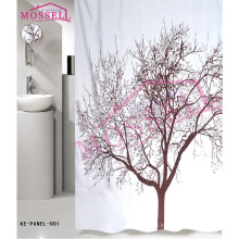 100% polyester printed waterproof shower curtain